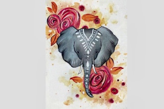 Paint Nite: Floral Boho Elephant II